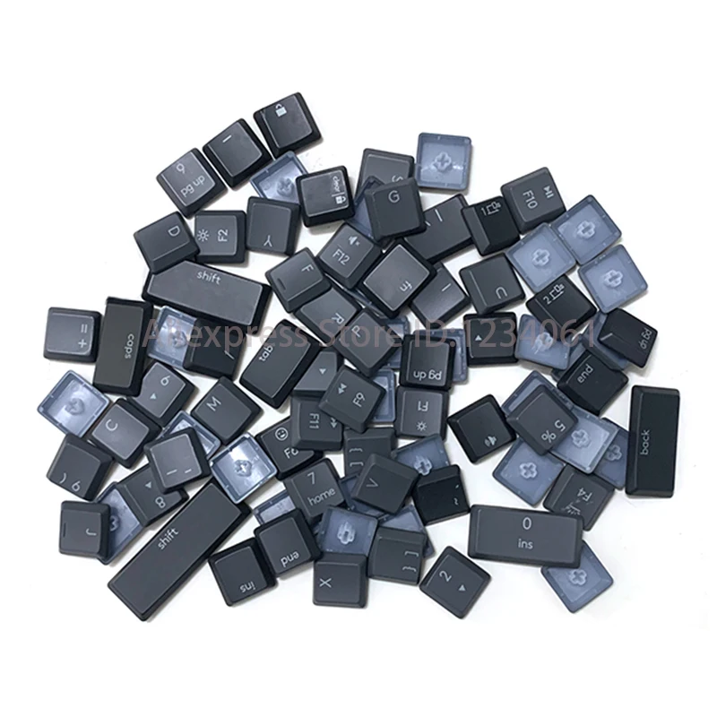 Einzelne Ersatz-Tastenkappen für mechanische Logitech MX-Tastatur 110-TASTEN, Graphit-Esche, USA-Layout Image