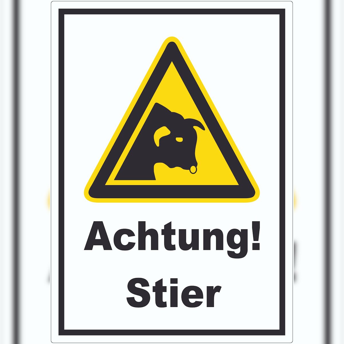 HB-Druck Achtung Stier Aufkleber A5 (148x210mm) Image