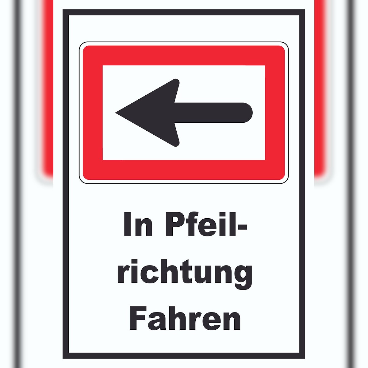 HB-Druck In Pfeilrichtung fahren links Symbol und Text A2 (420x594mm) Image
