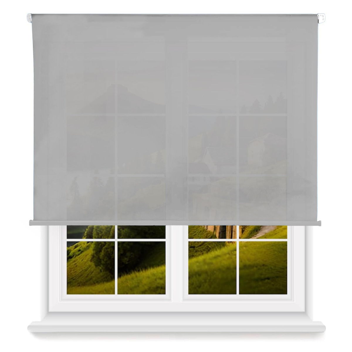 WellHome - Lichtdurchlässiges Polyester-Rollo 180 x 250 cm (Breite x Höhe) Grau Image