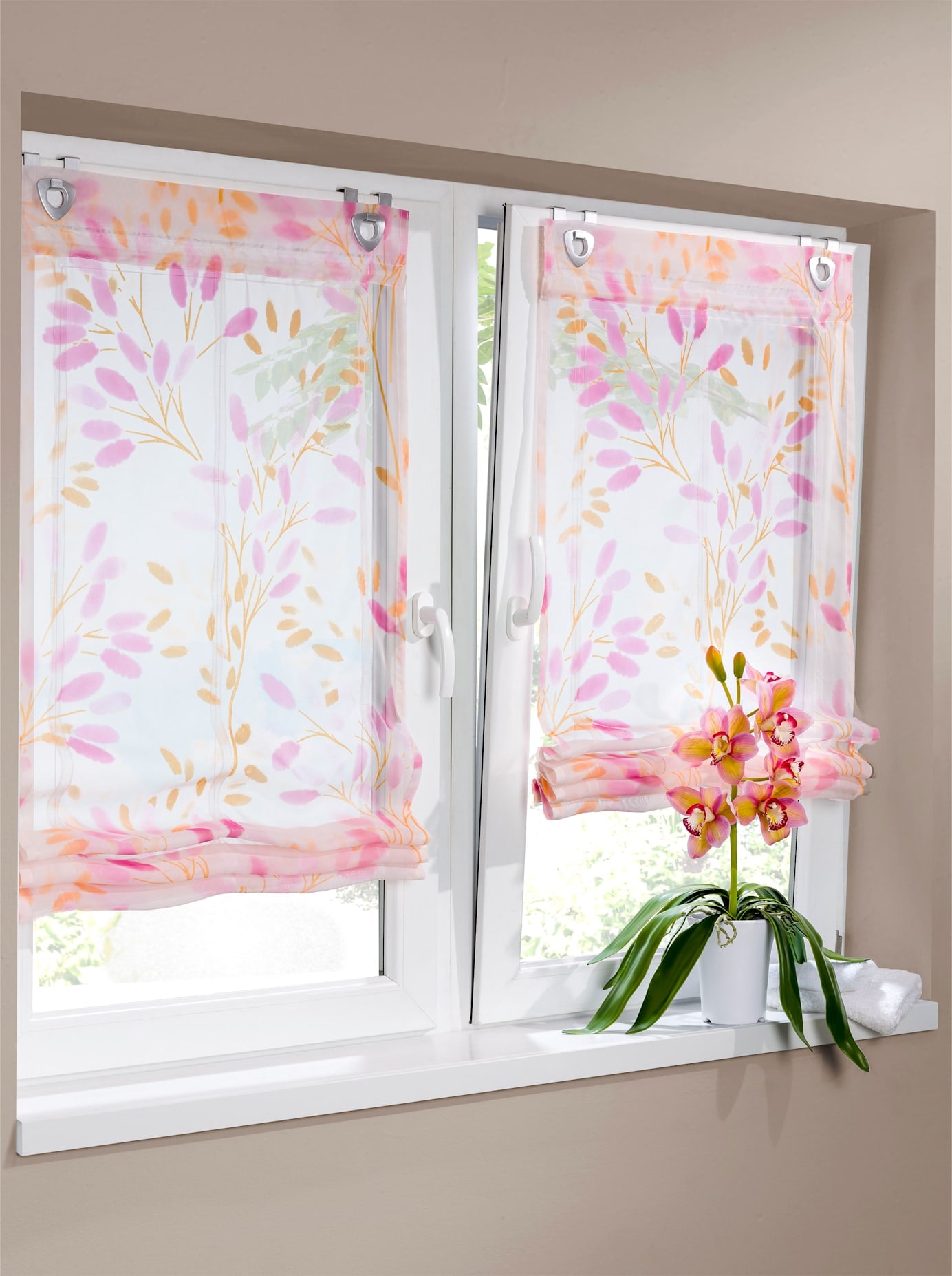 Raffrollo HEINE HOME Gr. 2, bunt (weiß, bunt), B:60cm H:130cm, Raffrollos Image