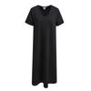 Sommerkleid SMITH & SOUL, Damen, Gr. M, US-Größen, schwarz, Material: 70% Baumwolle, 25% Polyester, 5% Elasthan, unifarben, casual, lässig geschnitten lang, V-Ausschnitt, Kurzarm eingesetzt gerader Abschluss, Kleider, mit V-Ausschnitt