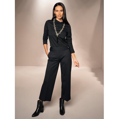 Langarmshirt HEINE "Shirt", Damen, Gr. 48, schwarz, 70% Viskose, 25% Polyamid, 5% Elasthan, unifarben, Rundhals, Langarm, Shirts Image