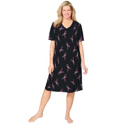 Plus Size Women's Catherines Short Sleepshirt by Catherines in Black Ribbon (Size 1X/2X)