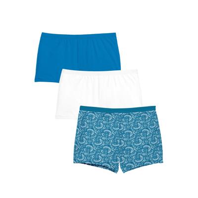Plus Size Women's Boyshort 3-Pack by Comfort Choice in Blue Lace Pack (Size 9)