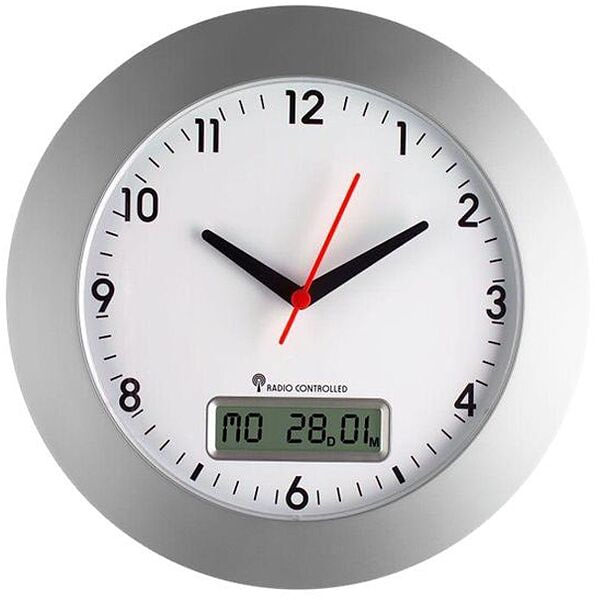 TFA Funk-Wanduhr 98.1092 silber Ø 30 cm silber Image