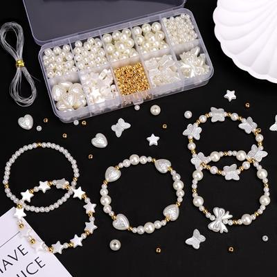 TEMU 900pcs Of Acrylic Round Beads In Styles Including , Hearts, Butterflies, And Bows, Suitable For Making, Crafts, And Phone Chain . Image