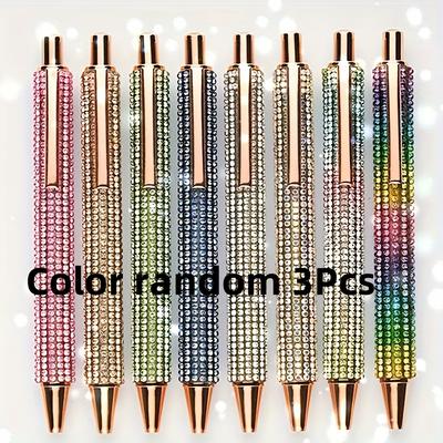 TEMU 3pcs Shiny Glitter Diamond Ballpoint Pens - For School And Office, Ideal Gift, Random Click Pens Image