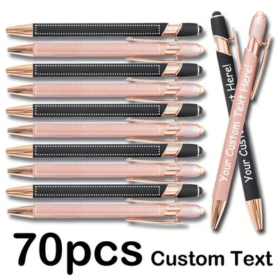 TEMU 30/50/70pcs Luxury Ballpoint Pen With Personalized , Exquisite Customized Pen, Suitable For Anniversary, Day, Birthday, Wedding, Party Or Any Other Special Occasions, Black Ink Image
