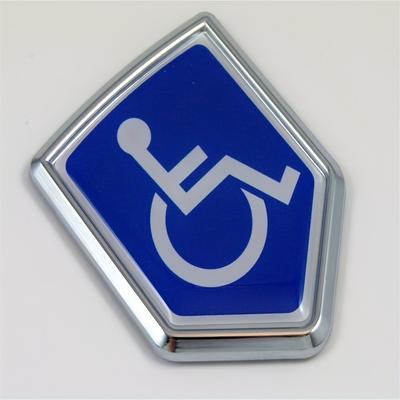 TEMU Handicapped Decal Car Motorcycle Chrome Emblem Shield Shape Sticker Badge Sign Bike Emblems Image