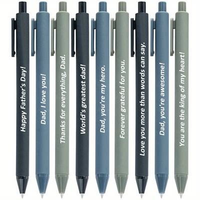 TEMU 9pcs Father's Day Ballpoint Pens. Best Dad Ever Ballpoint Pens. Ballpoint Pens. Black Ink. Father's Day Gift For Dad Image