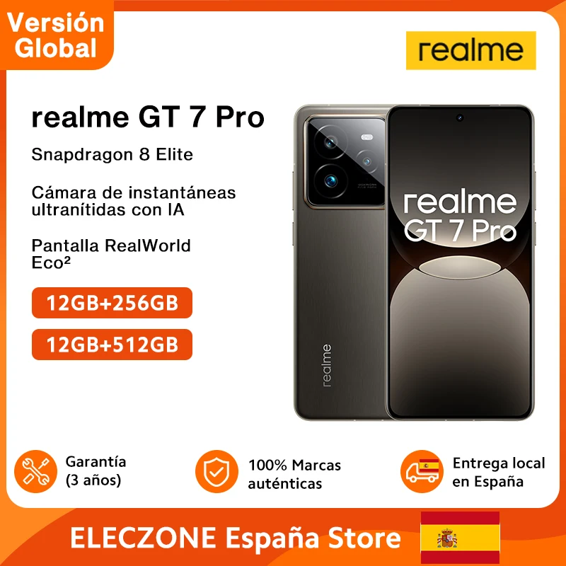 Globale Version realme GT 7 Pro 5G Smartphone Snapdragon 8 Elite AI Ultraklare Snap Kamera RealWorld Eco² Display 6500mAh Akku 120W Charge NFC AI Smartphone