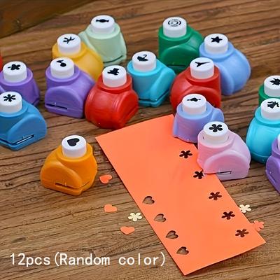 TEMU 12pcs Mini Craft Punch Set - Assorted Shapes, Portable Tool For Diy Scrapbooking And Greeting Decorations, Suitable For Adults 14+, Plastic Material, Crafting Kit