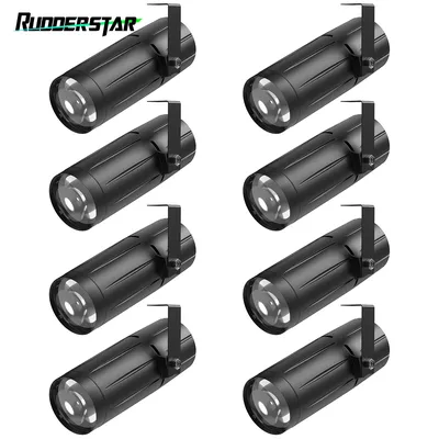8PCS 3W White Color LED Pinspot Light DJ Party Lights Stage Effect Lighting for Disco Bar Club