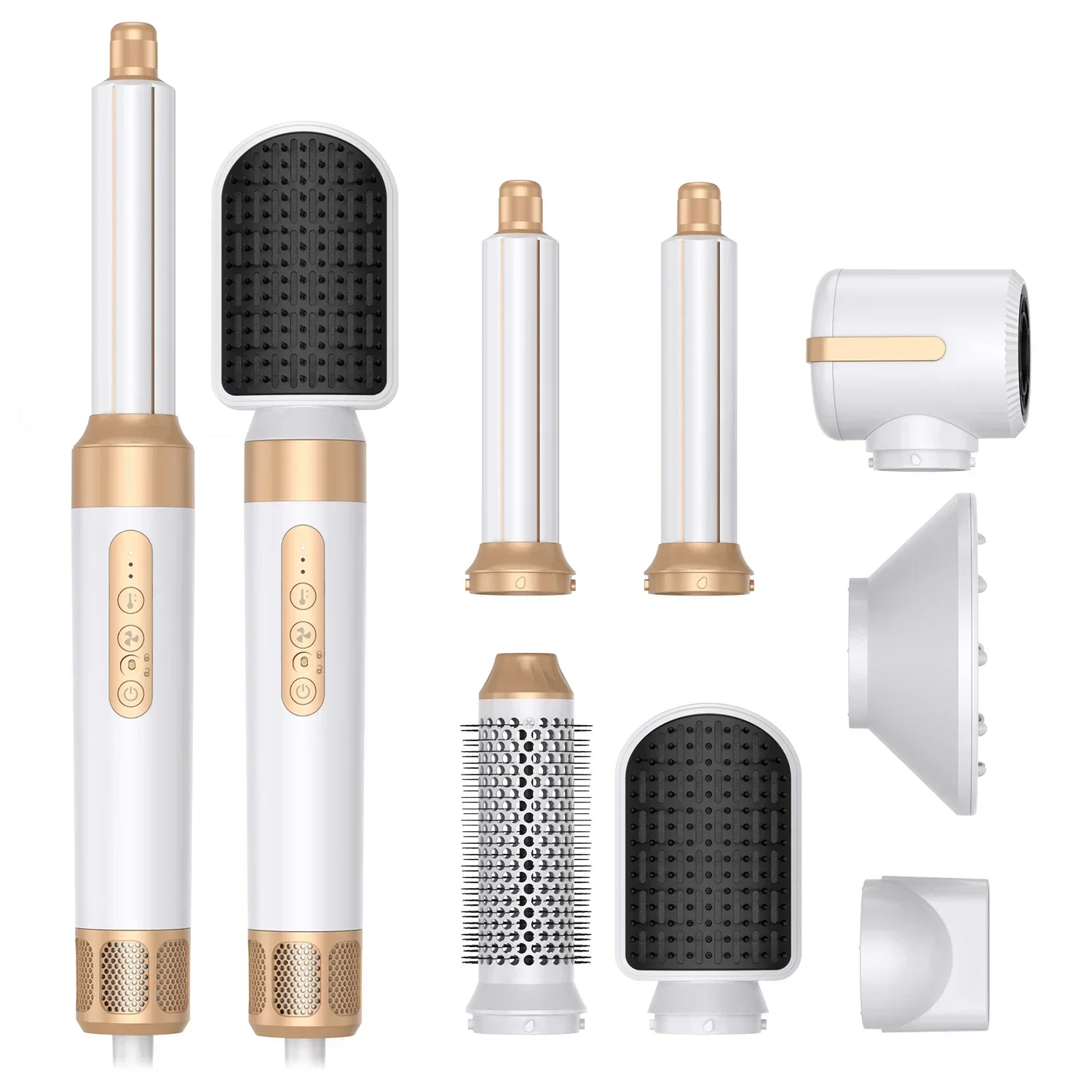 7-in-1-Haartrocknerbürste, bürstenloser Hochgeschwindigkeits-Haartrockner mit Diffusor, ionischer Föhn, Heißluft-Styling-Kamm, automatischer Lockenwickler Image