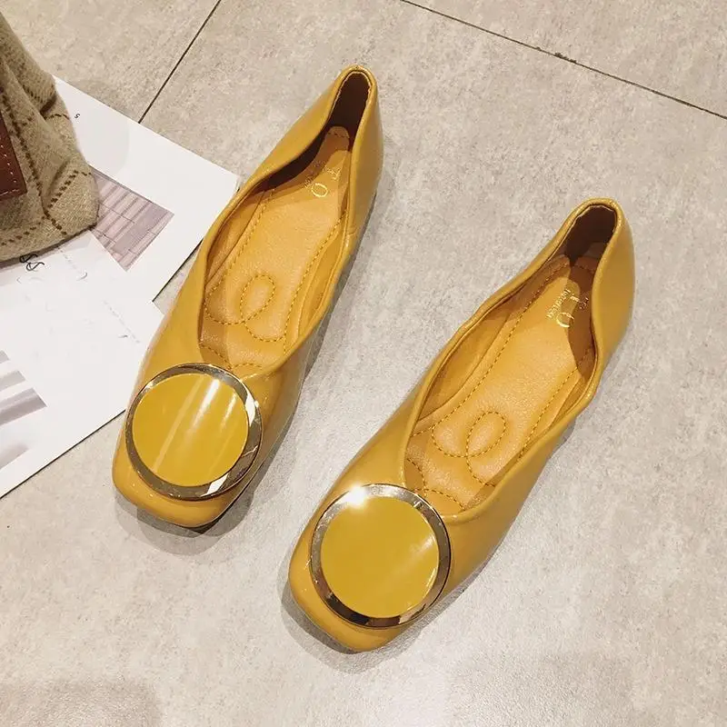 Frühling Sommer Weiche Schuhe Frauen Wohnungen Mode Marke Elegante Damen Einzelnen Schuhe Schwarz Rot Gelb Plus Größe 42, D430