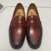 Luxus Mesn Penny Loafers Echtes Leder Schuhe Männer Schwarz Casual Business Kleid Schuhe Mann