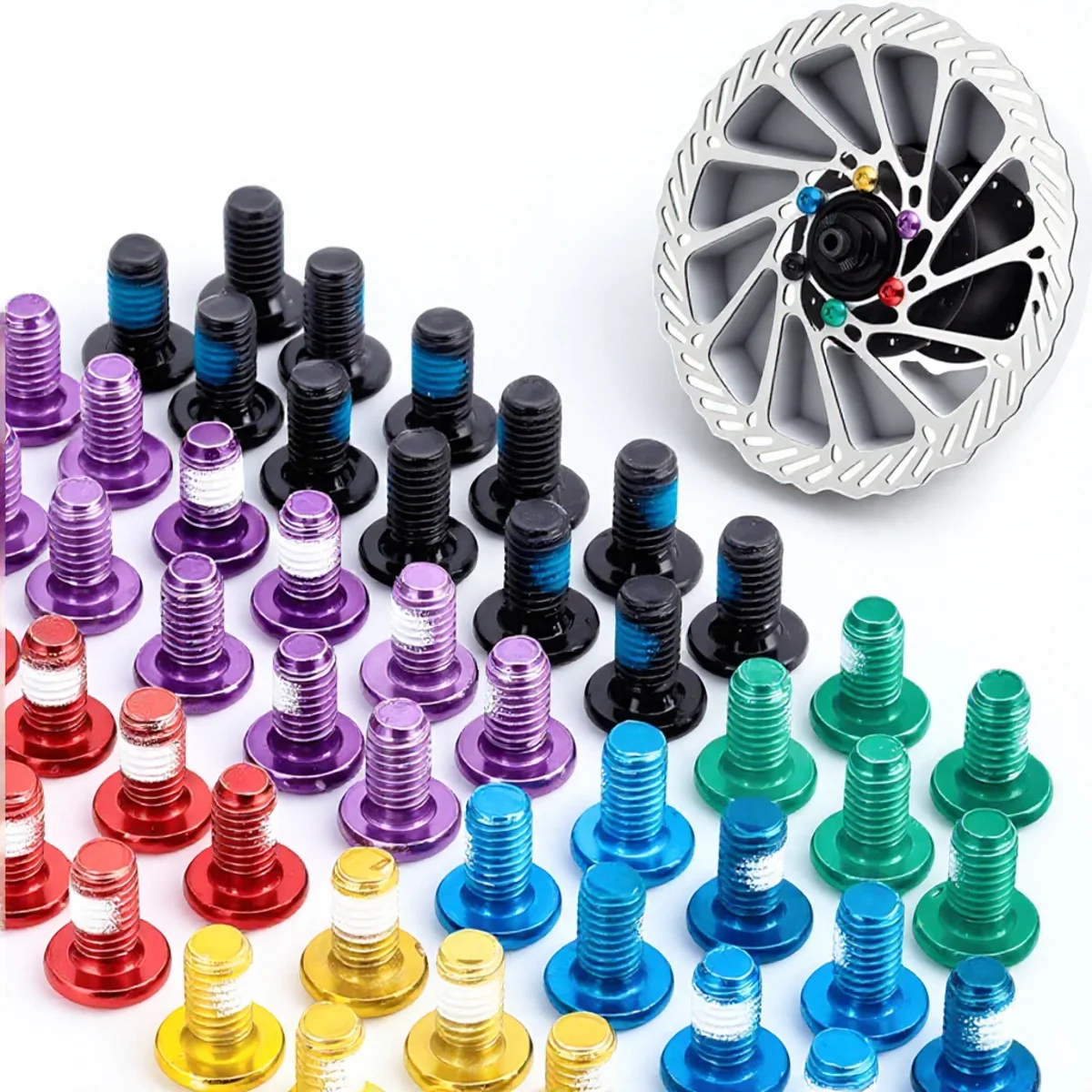 12 Stück T25 Torx M5x10mm Edelstahl Scheibenbremsscheibe Schrauben Hochfestes Fahrrad Radfahren Upgrade Zubehör Image