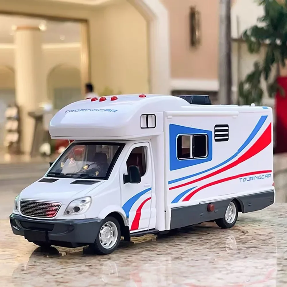 1:32 Touring F-150 Pickup Autos Spielzeug Modelle Legierung Diecast Zurückziehen Camping RV Fahrzeuge Sound Licht Motor Home Kinder Kinder Geschenk Image