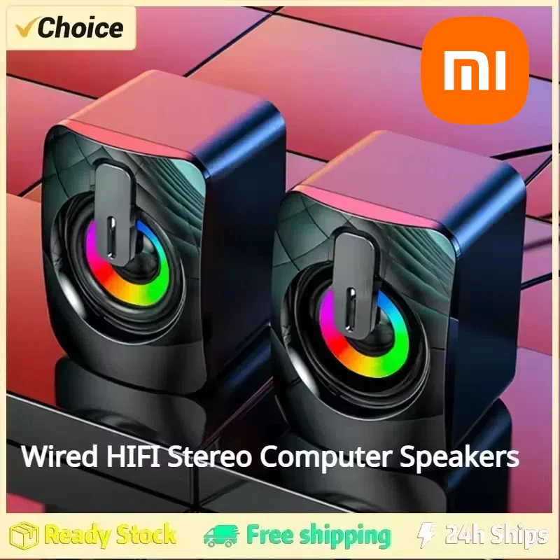 XIAOMI Computer-Lautsprecher, Stereo-Sound mit Mikrofon, 3,5 mm AUX, Heimbüro, PC-Lautsprecher für MacBook, Notebook, Computer-Lautsprecher Image