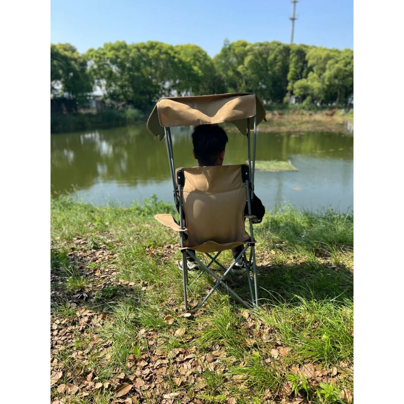 Angeln Stuhl Strand Stuhl Outdoor Camping Klappstuhl Sonnenschirm Stuhl Tragbare Sonnenschirm Grill Picknick Freizeit Stuhl Image