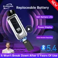 Cuffie wireless Lavalier Bluetooth 5.4 con batteria sostituibile, display LED di alimentazione, cancellazione del rumore con microfono, auricolari sportivi per chiamate/musica, durata 36 ore