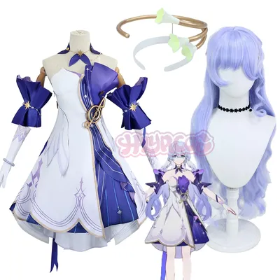 Robin Cosplay Kostüm Perücke Honkai Star Rail Karneval Uniform Perücke Kopf bedeckung Anime Image