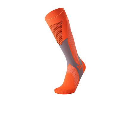 1 Pair Women's Compression Socks Hiking Socks Running Socks Ski Socks Sports Socks Breathable Anti Blister Compression Sweat-Wicking Outdoor Over The Calf Patchwork Nylon Black White Orange for Ski