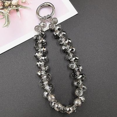 New mobile phone lanyard short water droplet crystal lanyard handmade bead wrist chain watch out for lost accessories
