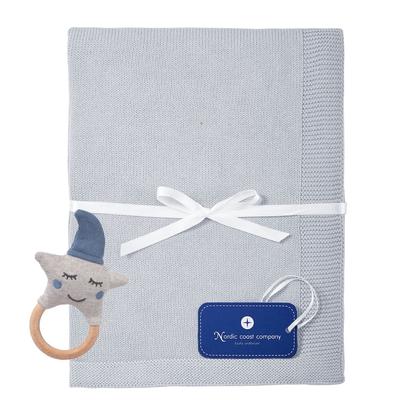nordic coast company Wolkendecke Grau Rassel Blau Geschenk Baby Turban Kupfer+ Rosa Silber Image