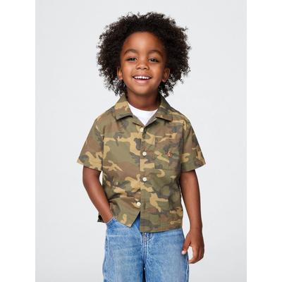 Gap Green Camo Brannan Bear Cabana Short Sleeve Shirt (6mths-5yrs)
