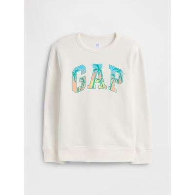 Gap White Palm Print Logo Graphic Sweat Top