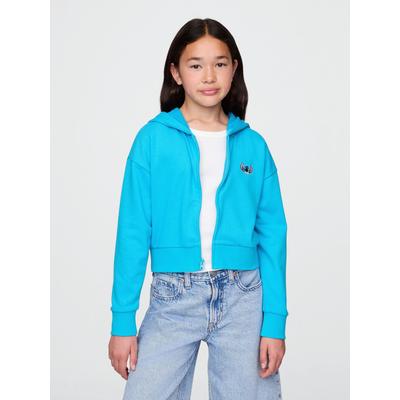 Gap Blue Lilo and Stitch French Terry Cropped Zip Up Hoodie (4-13yrs)