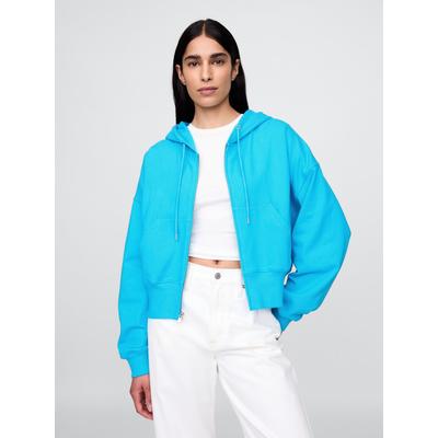 Gap Blue Heavyweight French Terry Oversized Zip Wedge Hoodie