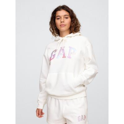 Gap White Pullover Relaxed Logo Hoodie