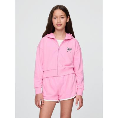 Gap Pink Lilo and Stitch French Terry Cropped Zip Up Hoodie (4-13yrs)
