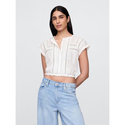 Gap White Crochet Crop Top