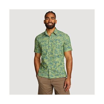 Eddie Bauer Men's Voyager Flex Two-Pocket Camp Shirt - Olive - Size L