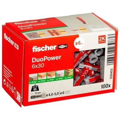 fischer Universaldübel-Sortiment »DuoPower 6x30 2K« 100 Stück grau