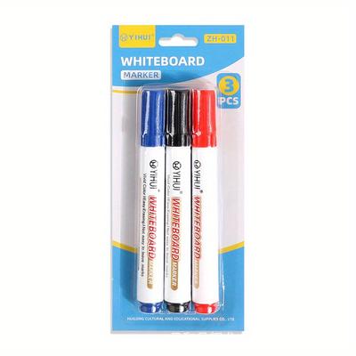 TEMU Large Capacity Magnetic Whiteboard Marker Set With Eraser And Magnetic Beads - , Water-based, Strong , Ideal For Office And Teaching, Office Supplies | Colorful Markers | Smooth Writing Markers Image