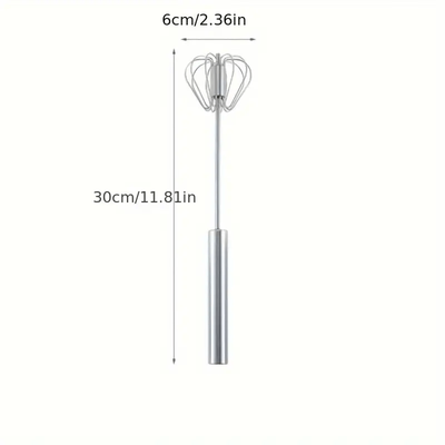TEMU 1pc Stainless Steel Whisk And Milk Frother - Hand Mixer For Baking, Eggs And Cream - Essential Kitchen Gadgets Image