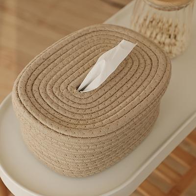 TEMU Inner Packaging, Hand-woven Paper Towel Box For Face Tissue And Napkin Storage, 1 Suitable For All Image