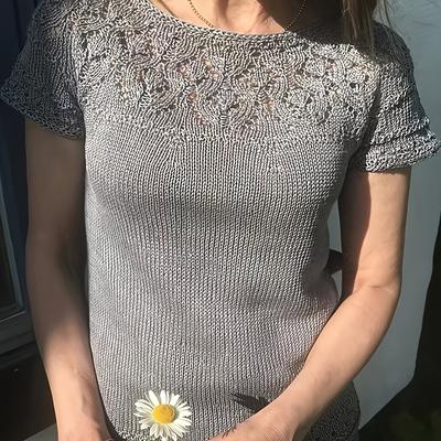 TEMU Elegant Summer Vibe French Hollow Pullover For Women, Featuring A Round Neck And Short Sleeves, Breathable Top Suitable For Versatile Daily Casual And Commuting Outfits. Image