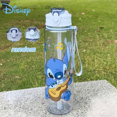 TEMU 1pc Stitch Cartoon 80ml/27oz Transparent Sports Water Bottle, Leak-proof, With Pop-up Lid, For Fitness, Running, Gift For Her, Birthday Present, Portable And Fashionable Day Gift Image