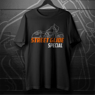 TEMU Flhxs 2014-23 Motorcycle Fan T-shirt - Black Casual Crew Neck, Cotton Tee With Bike Print, Wear For Adults Image