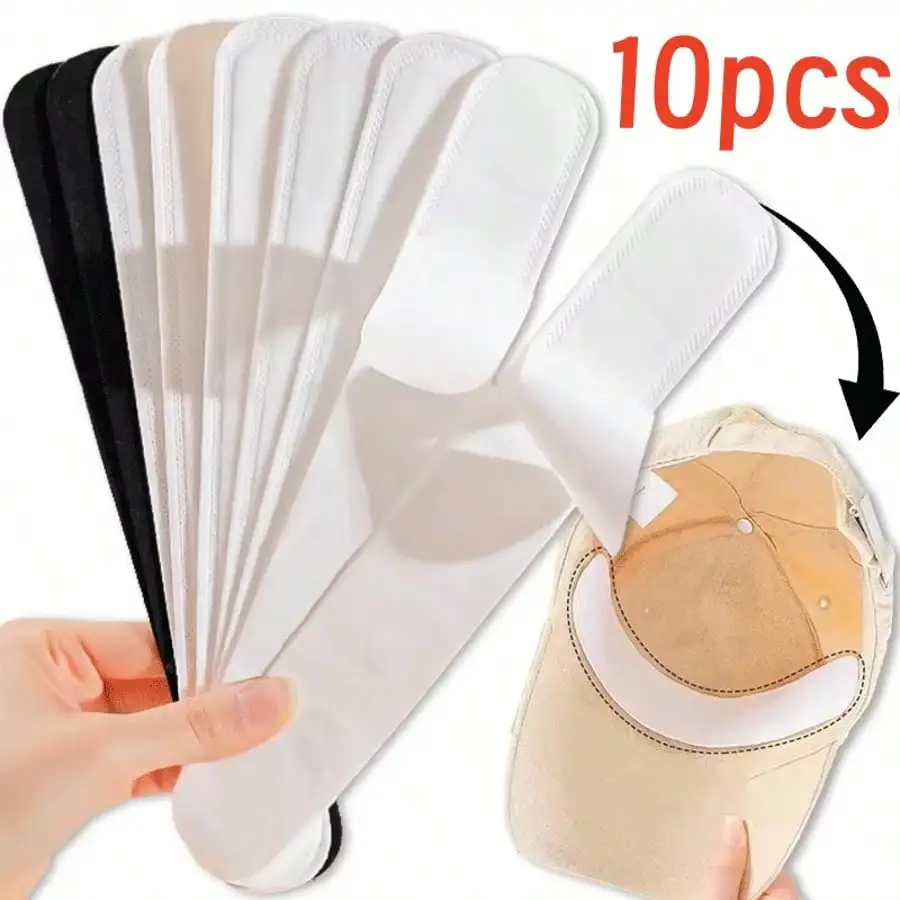 10/40 stücke Hut Schweiß Absorber Aufkleber Sommer Kappe Liner Bands Schweißband Visier Hüte Weißes Band Hut Größe Reduzierer Liner pad