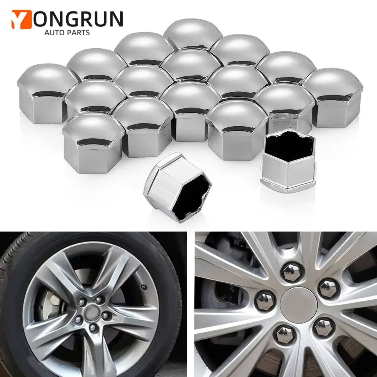 17/19/21mm 20 stücke Automotive Rad Mutter Abdeckung Schutzhülle Rost Beweis Automotive Reifen Mutter Bolzen außen Dekoration Image