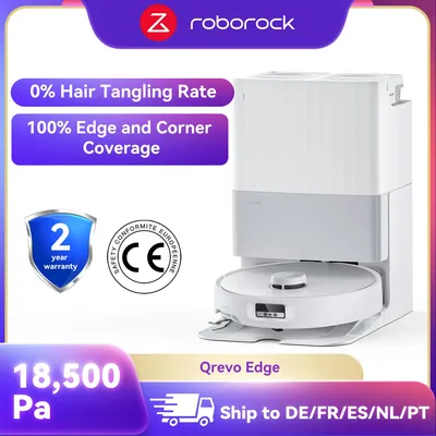 Roborock Qrevo Edge VS Qrevo Edge S5A Roboterstaubsauger, doppelte Anti-Tangle-0-Verwicklung auf der Bürste, 75 ° Warmwasserwäsche, Trocknung mit warmer Luft Image