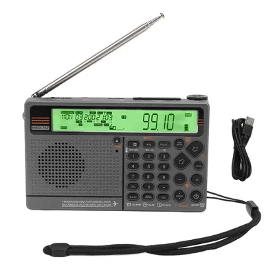 Multiband Radio SW FM MW AIR V.UHF WB Frequency Band APP Control Bluetooth Playback Digital Radio with SOS Alarm and Flashlight