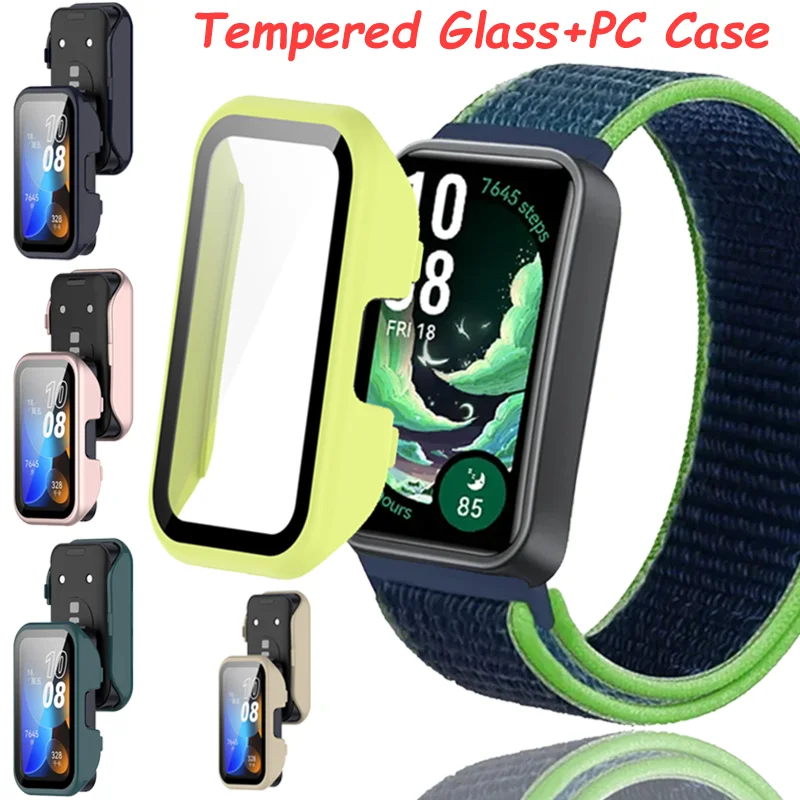 Gehärtetes Glas + Hülle für Huawei Band 10 9 PC Bumper Screen Rundum-Anti-Scratch-Schutzhülle für Huawei Band 9 8 Zubehör Image